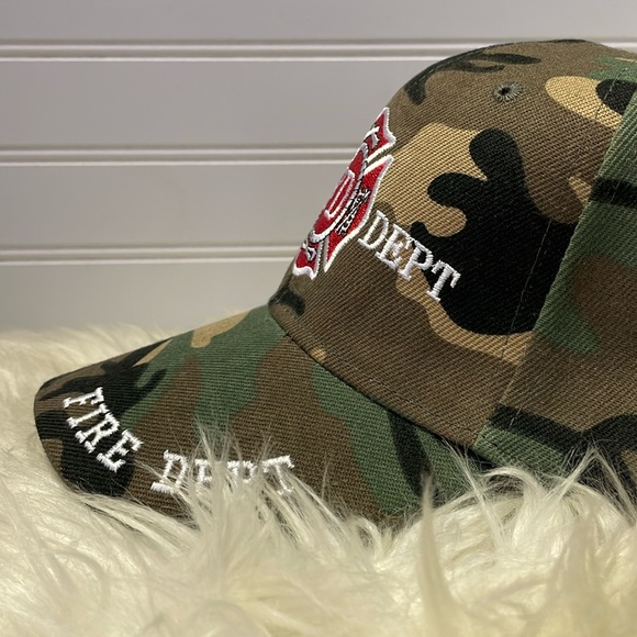 Fire Department Camoflauged Embroidered Baseball Cap - Picture 6 of 12